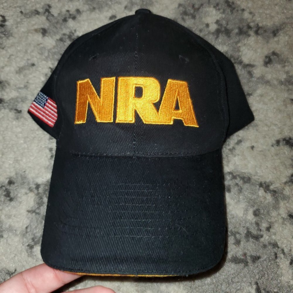 NRA Black Baseball Hat || American Flag Hat || EUC